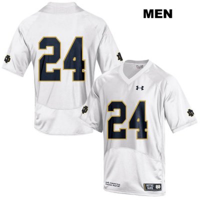 Notre Dame Fighting Irish Men's Tommy Tremble #24 White Under Armour No Name Authentic Stitched College NCAA Football Jersey OXD1399SE
